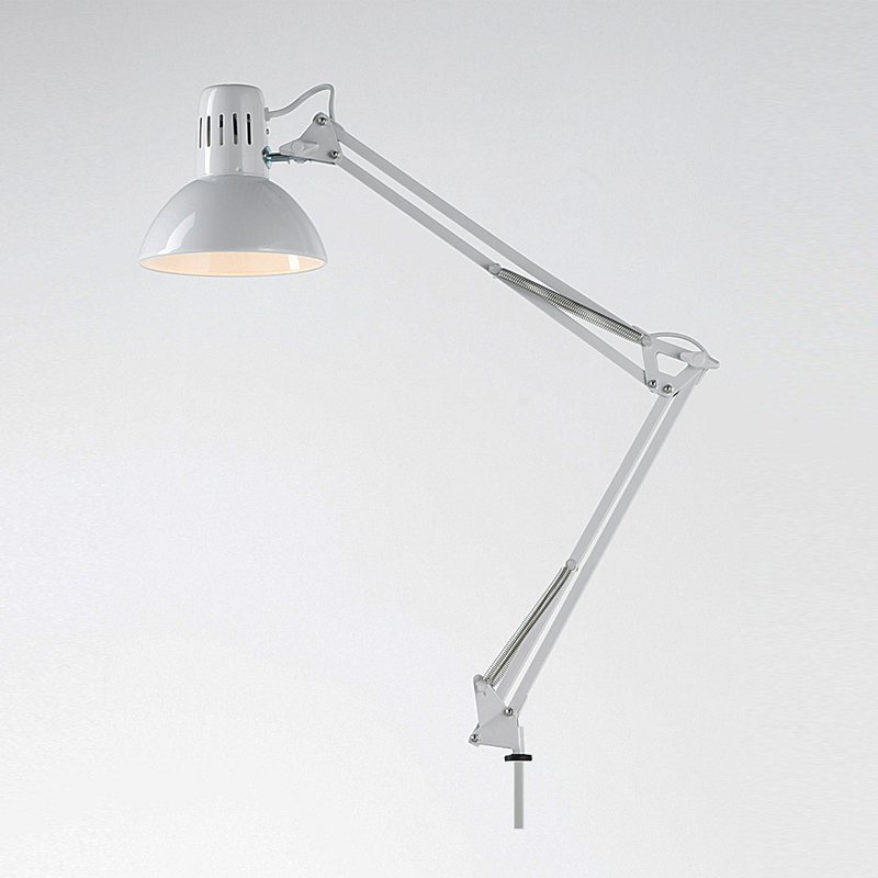 Lampada tavolo bianca base metallo alta 33cm PERENZ 6504B Idea
